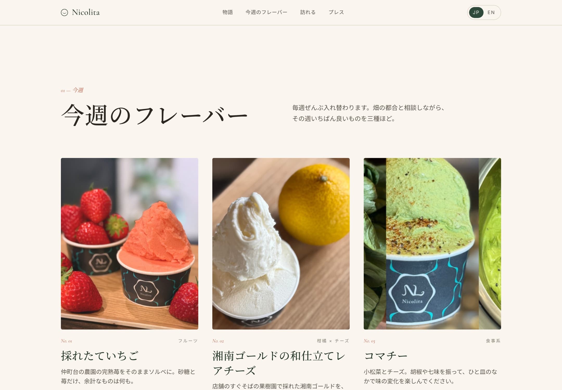 今週のフレーバーと、その産地