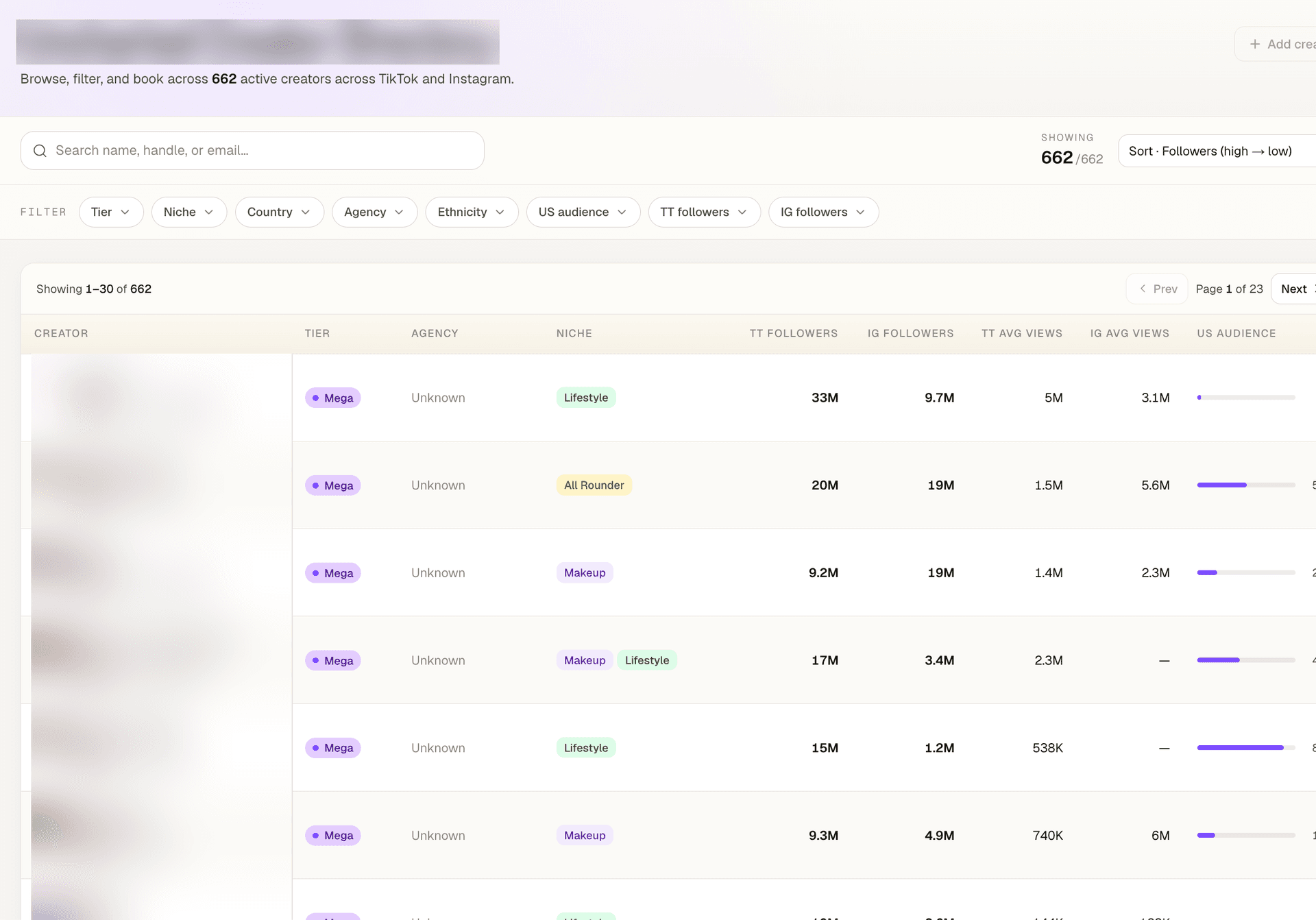 A Live Creator Directory